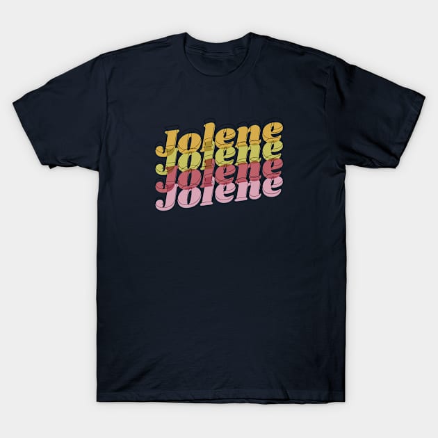 Jolene psychedelic typography boho 1970s design T-Shirt by KodiakMilly